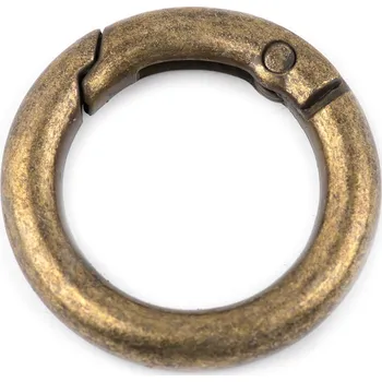 Karabina kulatá na kabelky / kroužek na klíče Ø18 mm Varianta: 5 staromosaz, Balení: 10 ks
