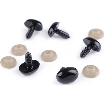 Čumák / oči s pojistkou 11x15 mm Varianta: černá, Balení: 5 sada