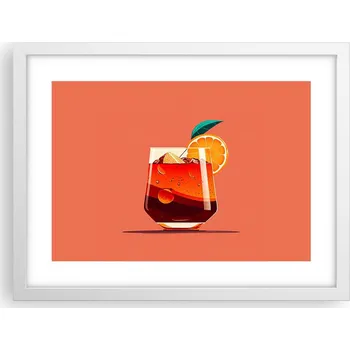 Obraz Obraz plakát v bílém rámu do obýváku 40x30 koktejl foto plakáty na zeď
