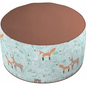 Taburet Dětský sedací puf s motivem lesních zvířátek.