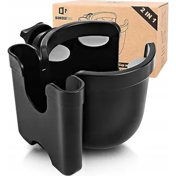 5680. DRŽÁK NA TELEFON A LAHEV 2 V 1 UNIVERZÁLNÍ ČERNÝ - NA KOČÁREK, KOLO