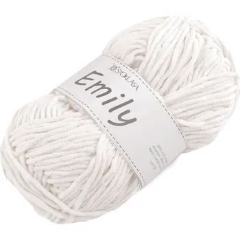 Příze Pletací žinylková příze Emily 100 g Varianta: 1 (04) bílá, Balení: 1 ks