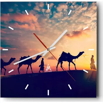 Hodiny Velké nástěnné hodiny 40x40 Krajina Skleněné hodiny Tiché