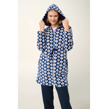Dámské oblečení Vamp - Župan s kapucí s potiskem Country Calico 21414 - Vamp blue print S