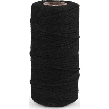 Příze Bavlněná příze macrame / háčkovací, rozčesávací Varianta: 9 černá, Balení: 1 ks