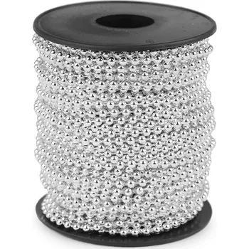 Vánoce Perlový řetěz Ø3 mm Varianta: 2 stříbrná, Balení: 25 m