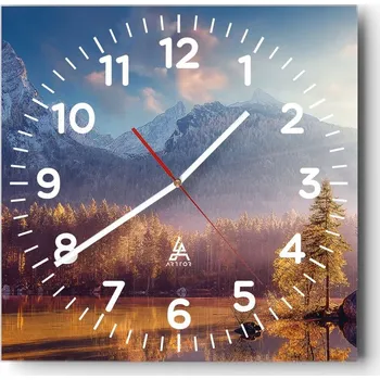 Hodiny Nástěnné hodiny do obýváku 40x40 Krajina Tiché Skleněné hodiny Bez hlučný