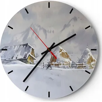 Hodiny Velké nástěnné hodiny 40x40 cm – Skleněné umělecké hodiny Kulatý Tiché