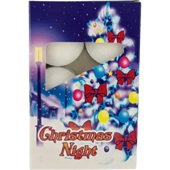 Svíčka Čajová svíčka parafinová Vánoční noc Adpal 6 ks