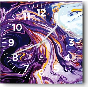 Hodiny Kuchyňské nástěnné hodiny 30x30 Abstrakce Skleněné hodiny do obýváku Moderní Tiché