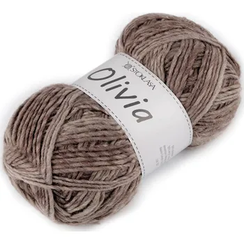 Příze Pletací příze Olivia melírovaná 100 g Varianta: 2 béžová tmavá, Balení: 1 ks