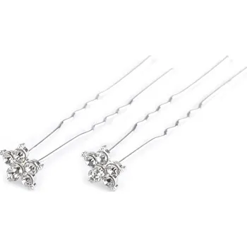 Štrasová vlásenka květ Ø11 mm Varianta: crystal, Balení: 2 ks