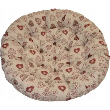 Podsedák Polstr na křeslo papasan 115 cm motiv červená srdce