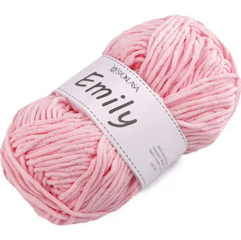 Příze Pletací žinylková příze Emily 100 g Varianta: 6 (08) růžová sv., Balení: 1 ks