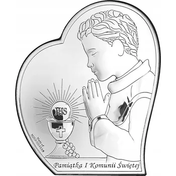 Obraz Obrázek ke Svatému přijímání dárek pro chlapce stříbrný | Rozměr: 6x7 cm