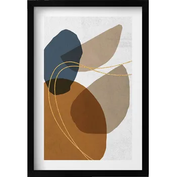 Obraz Dekorativní nástěnný obraz v černém rámu - Abstraktní boho kompozice 40x60 cm