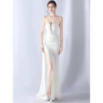 Dámské šaty Svatební šaty dlouhé Sequins SQ1248 Barva: Bílá, Velikost: XL