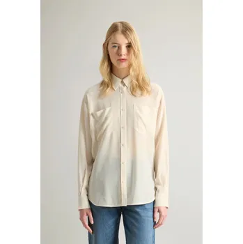 Dámská košile KOŠILE WOOLRICH WASHED SILK SHIRT MILKY CREAM