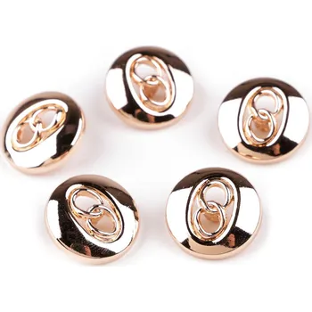 Knoflík Kovový knoflík velikost 28"; 36" Varianta: 4 (36") růžové zlato, Balení: 20 ks