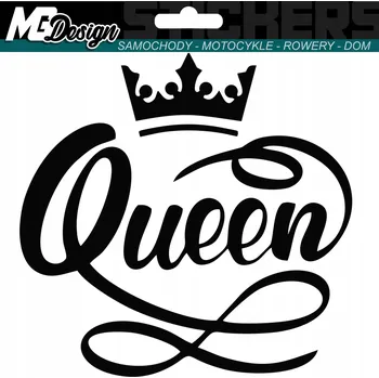 Samolepicí dekorace na vozidlo NÁLEPKA na auto KRÁLOVNA KORUNA 12x12 cm