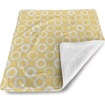 deka Sablio Dětská deka pro miminko Bílé kruhy na žluté - 80x100 cm