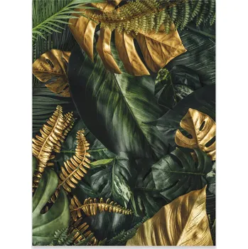 Obraz Plakát na zeď Listy Monstera Zlatý do ložnice obýváku bez rámu 100x70
