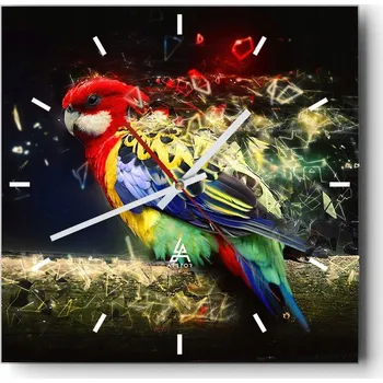 Hodiny Velké nástěnné hodiny 40x40 Abstrakce Skleněné tiché hodiny