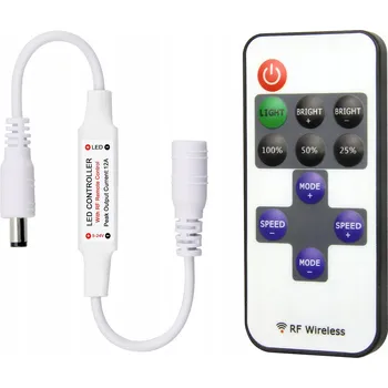 LED osvětlení Ovladač LED pásků s RF dálkovým ovládáním 24V 36W