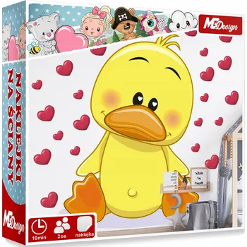 Samolepící dekorace XL VELKÁ Samolepka na stěnu KAČENKA SRDCE 73x57
