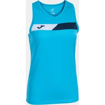 Dámské tričko Dámské tenisové tílko JOMA COURT SLEEVELESS SHIRT FLUOR TURQUOISE NAVY WHITE Velikost: S, Barva: FLUOR TURQUOISE