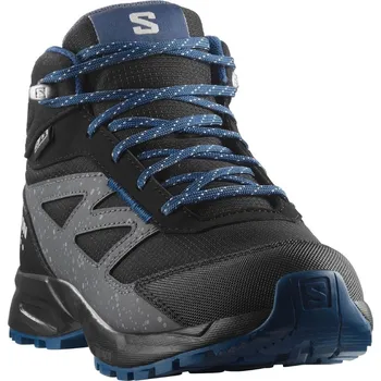 Chlapecké tenisky Salomon Outway Mid Cswp J L47734400 - black/dark blue/turbulence 35