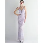 Maxi večerní šaty Sequins SQ959 Barva: Purpurová, Velikost: S