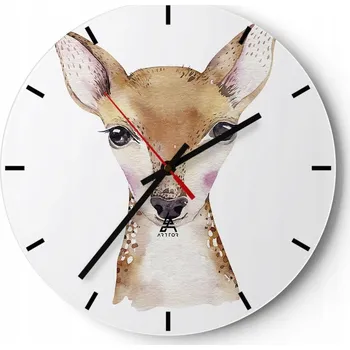 Hodiny Nástěnné hodiny do kuchyně 30x30 Zvířata Skleněné hodiny do obýváku Tiché