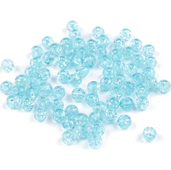 Korálek Plastové korálky kraklované Ø6 mm Varianta: 9 (16) modrá andělská, Balení: 500 g