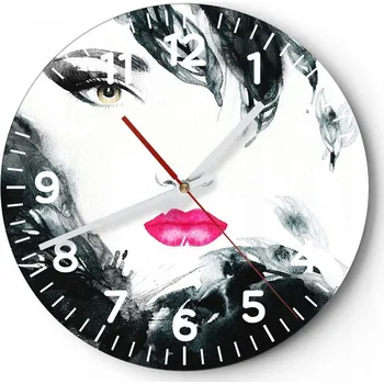 Hodiny Velké nástěnné hodiny 40x40 Abstrakce Skleněné hodiny Kulatý Tiché