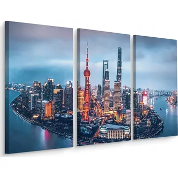 Obraz Obraz 3dílný Město Výhled 3D Efekt 60x40