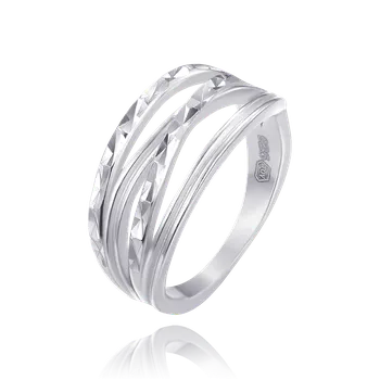 Prsten 0066 MINET Broušený stříbrný prsten Velikost: 64, Váha: 4,1