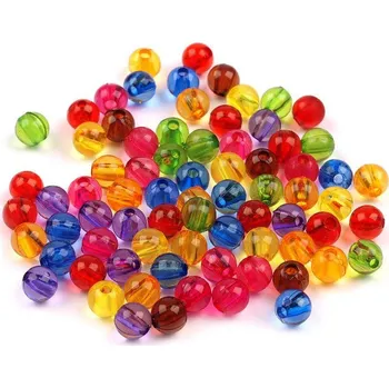 Plastové korálky Transparent Ø6 mm Varianta: 1 MIX multikolor, Balení: 20 g
