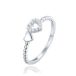 2355 MINET Stříbrný prsten dvě srdce Velikost obvod (mm): 52, Váha: 1,4