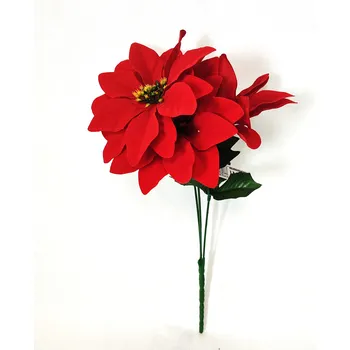 umělá květina Květinový svazek, zápich, VÁNOČNÍ HVĚZDA, 32 cm, 1 kus