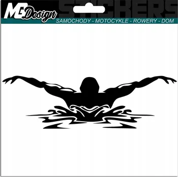 Samolepicí dekorace na vozidlo SAMOLEPKA na auto PLAVÁK Plavání Hobby 15x4,5