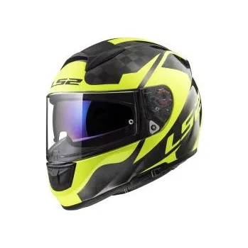 Helma na motorku Moto přilba LS2 FF397 Vector C Shine - Carbon Hi Vis Yellow, XS(53-54)