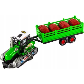 autíčko VELKÝ PÁSOVÝ TRAKTOR S PŘÍVĚSEM žlutá délka 47 cm