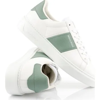 Pánské tenisky TENISKY WOOLRICH CLASSIC COURT MAN CALF - GRANA WHITE - GREEN