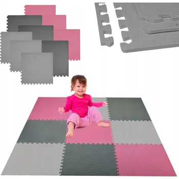 Vzdělávací podložka Humbi pěnová puzzle 180 x 180 cm vícebarevná 9 dílů.