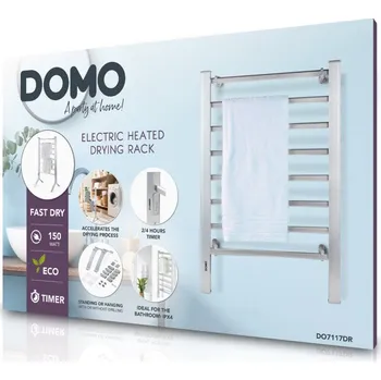 Domácí ventilátor DOMO DO7117DR elektrický topný žebřík sušák na ručníky