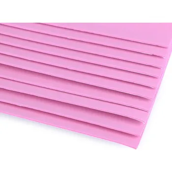 Výtvárné potřeby Samolepicí pěnová guma Moosgummi 20x30 cm Varianta: 4 růžová sv., Balení: 10 ks
