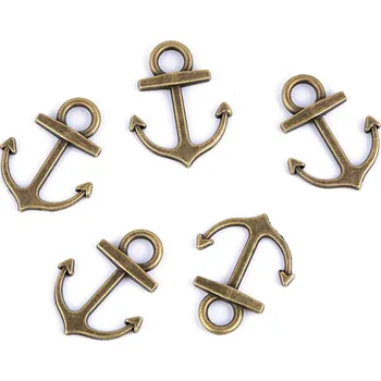 Přívěsek Přívěsek kotva Varianta: 2 (14x18 mm) staromosaz, Balení: 20 ks