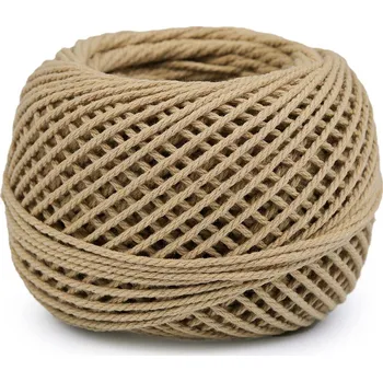 Příze Bavlněná příze macrame / háčkovací 40 g rozčesávací Varianta: 3 (4) režná, Balení: 1 ks