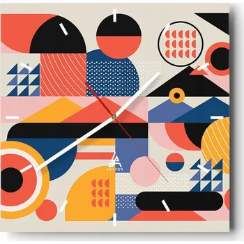 Hodiny Velké nástěnné hodiny 40x40 Abstrakce Skleněné tiché hodiny